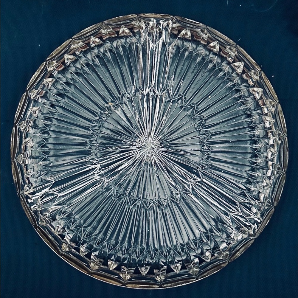 Vintage/antique Relish Dish silver plate Rim on Lead Crystal
